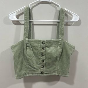 Forever 21 corduroy green crop top